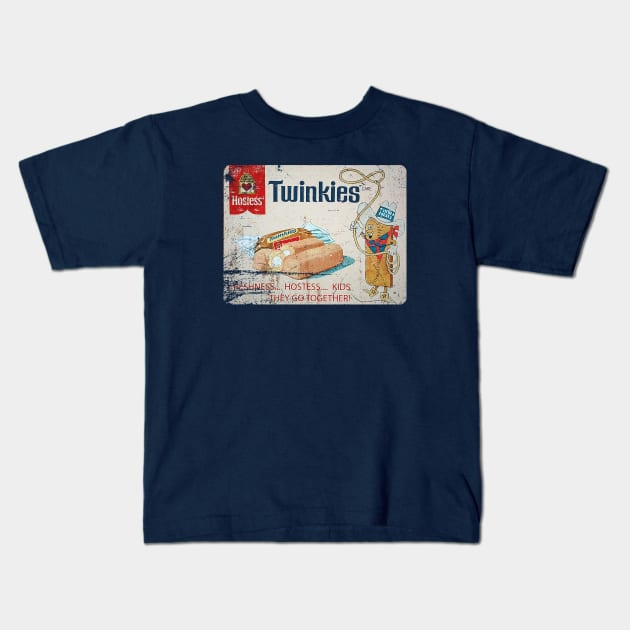 Distressed, Vintage Authentic Twinkies with Twinkie the Kid Kids T-Shirt by offsetvinylfilm